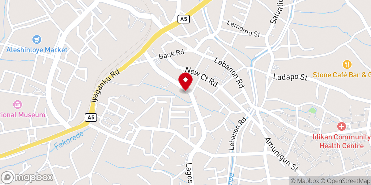 Map showing location of The Redeemed Christian Church Of God, Jesus Embassy