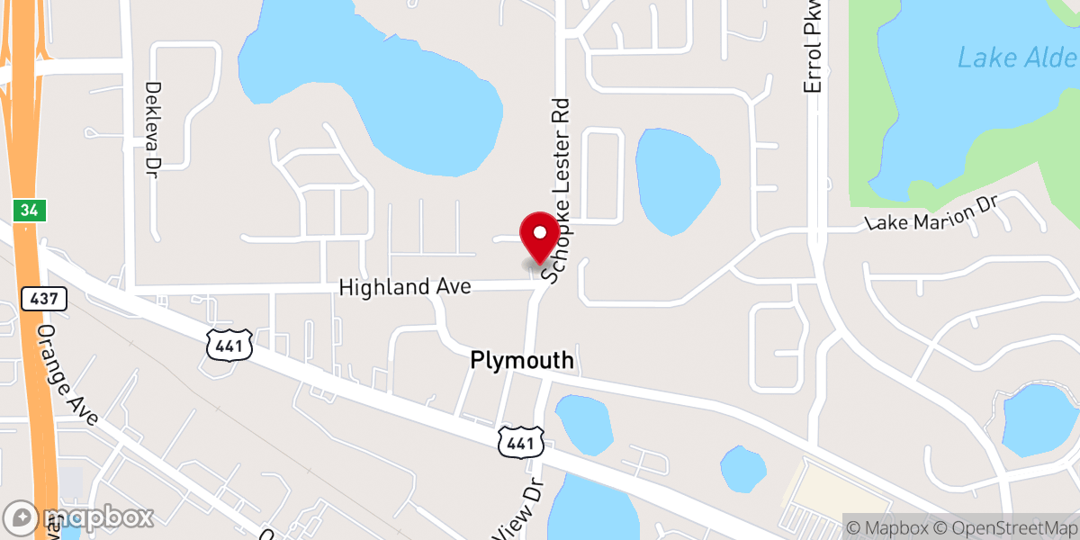 Map showing location of Healing Waters Church of God