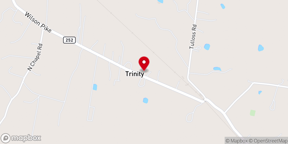 Map showing location of Trinity Methodist Church