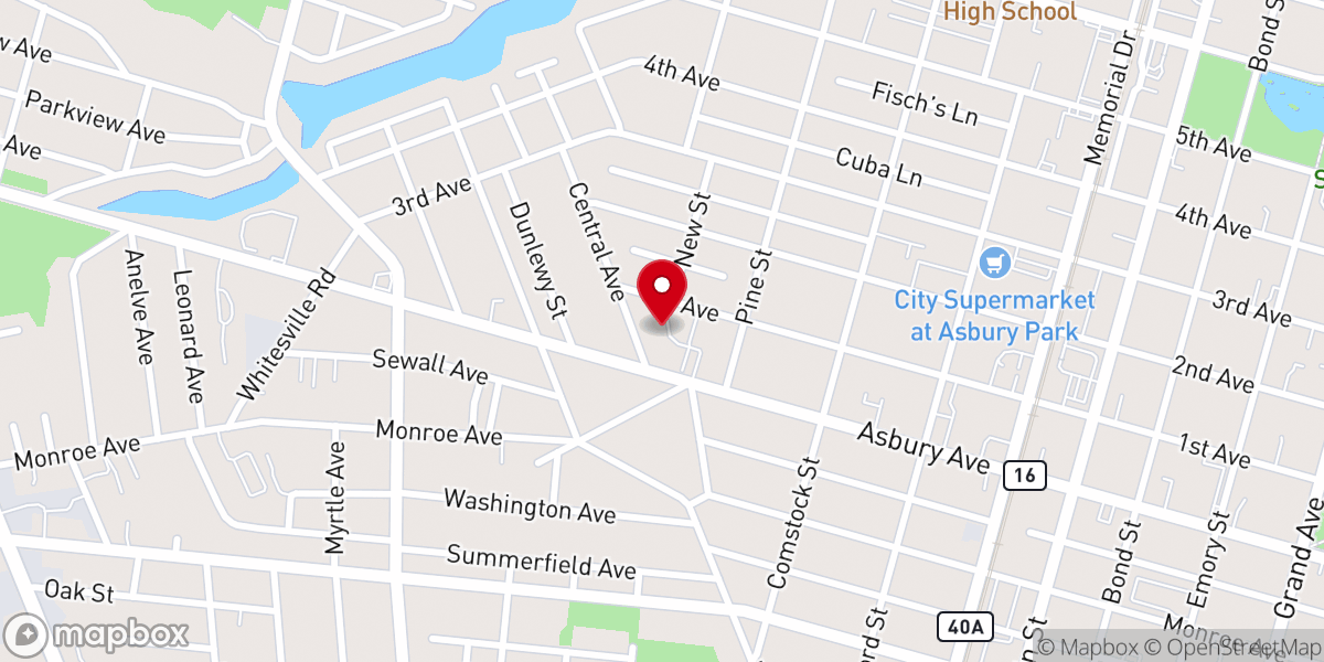 Map showing location of Mt. Carmel Parish Center