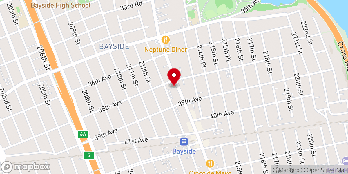 Map showing location of Bayside United Methodist Church