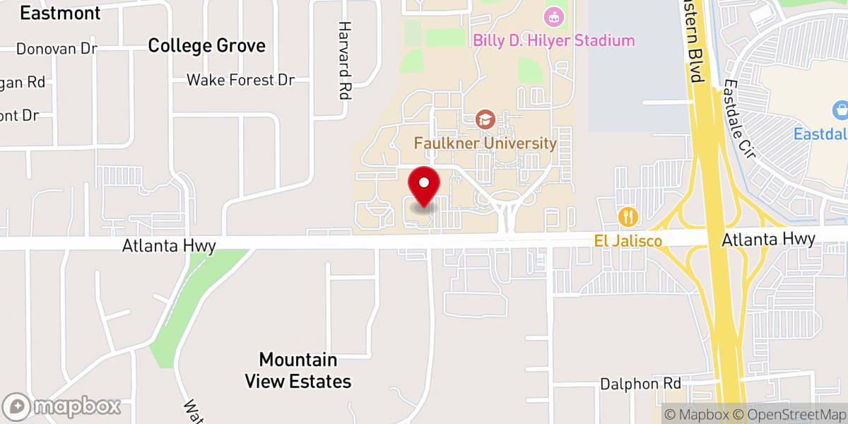Map showing location of University Church of Christ