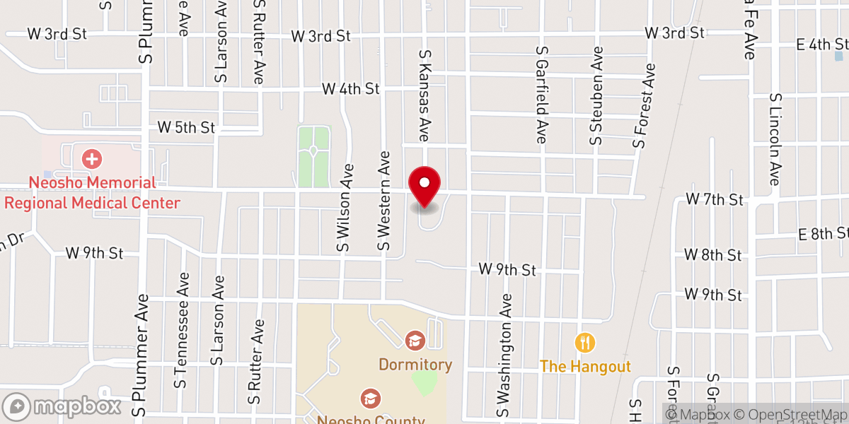 Map showing location of Otterbein Global Methodist Church