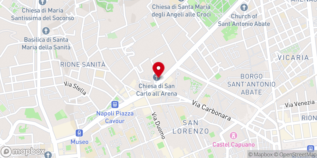 Map showing location of Chiesa di San Carlo all'Arena