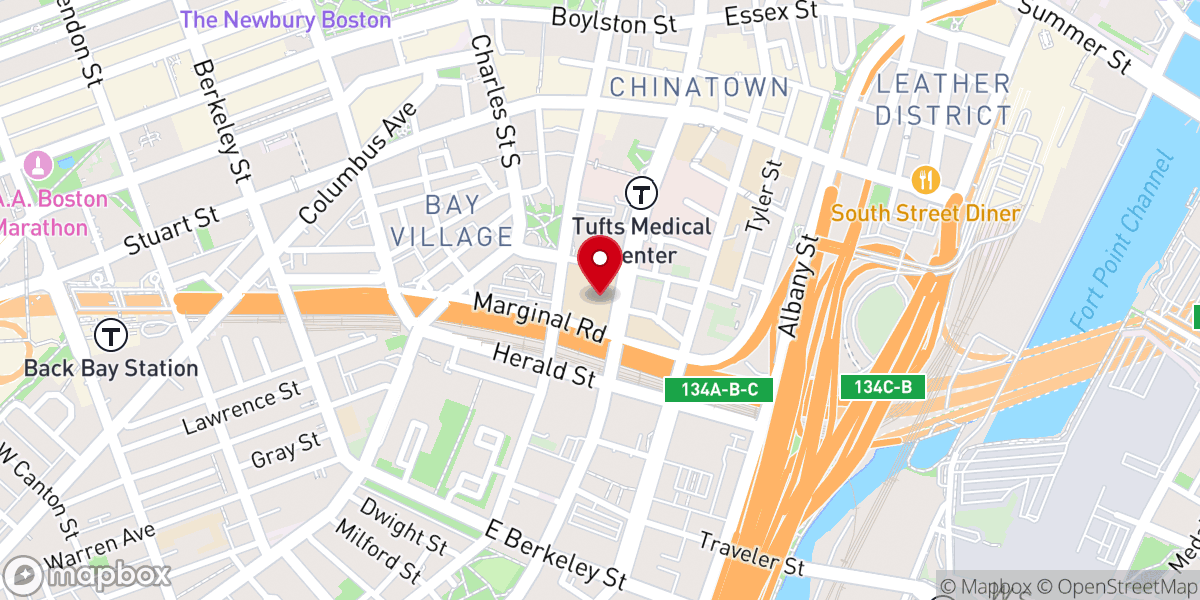 Map showing location of Citylife Presbyterian Church Boston