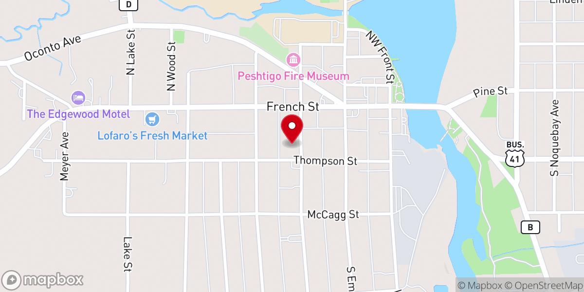 Map showing location of Zion Norwegian Lutheran Church