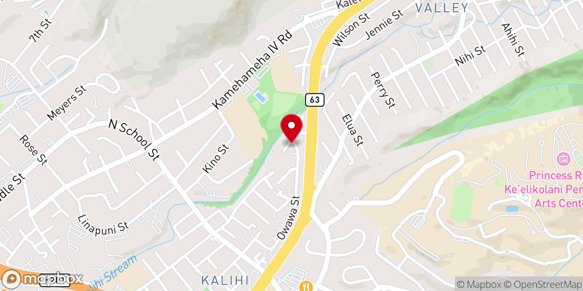 Map showing location of Kalihi Baptist Church