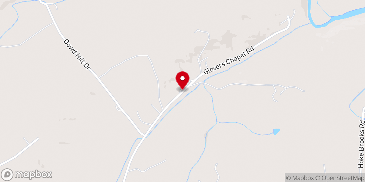 Map showing location of Glovers Grove Church