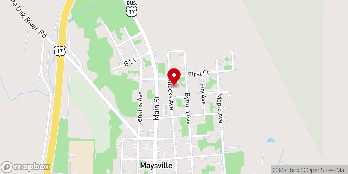 Map showing location of H. O. Simmons Memorial Christian Church