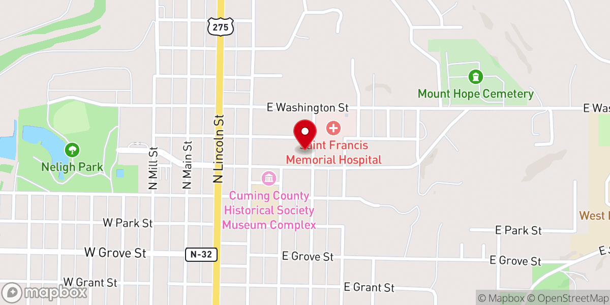 Map showing location of Saint Mary Catholic Church