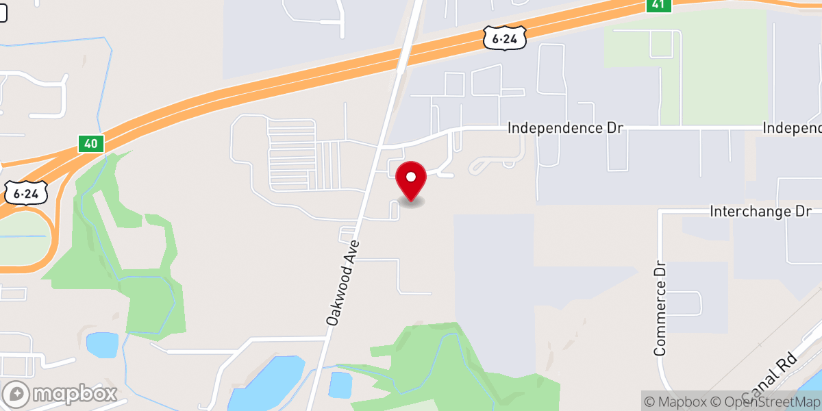 Map showing location of Oakwood Village Apartments