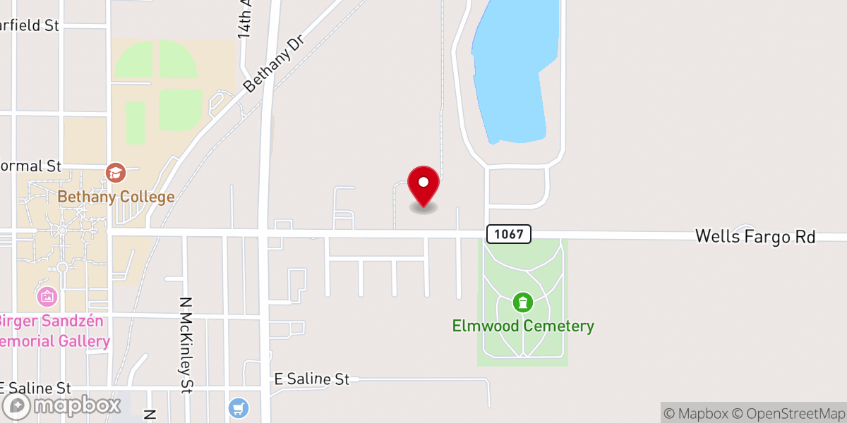 Map showing location of First Baptist Church