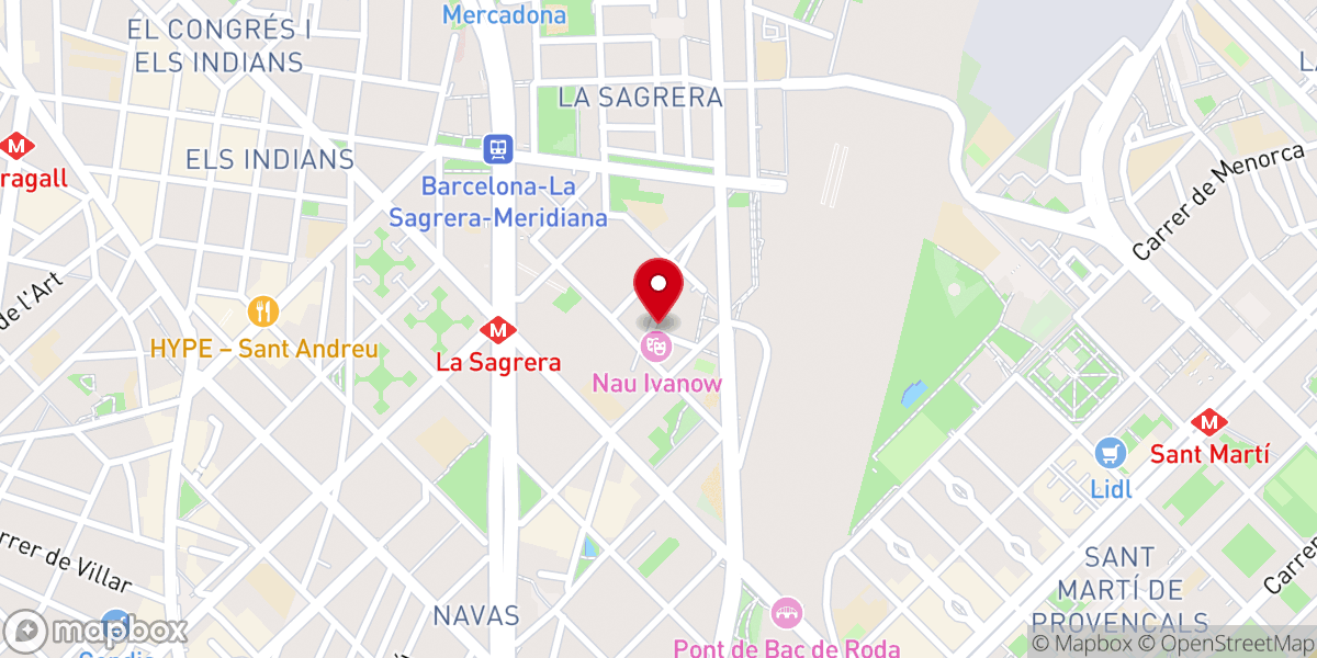 Map showing location of Iglesia Avivamiento Barcelona