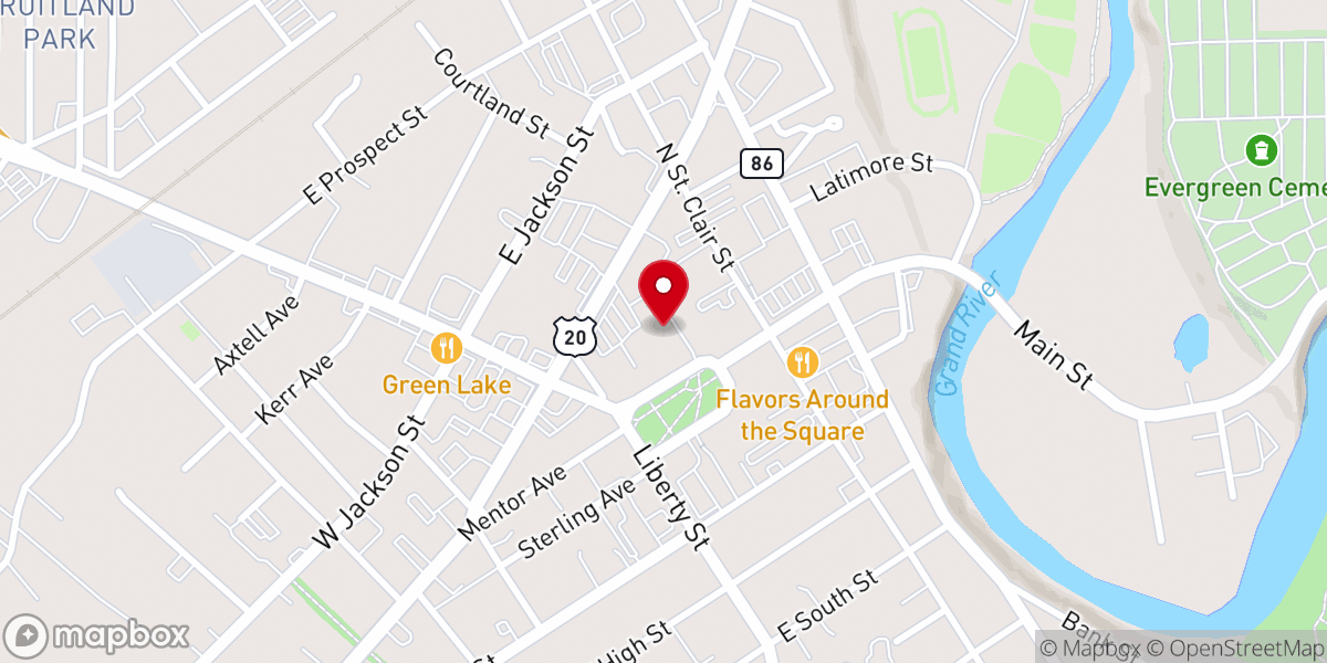 Map showing location of Painesville United Methodist Church