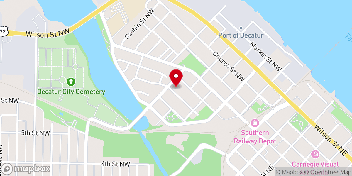 Map showing location of Macedonia Cumberland Presbyterian Church