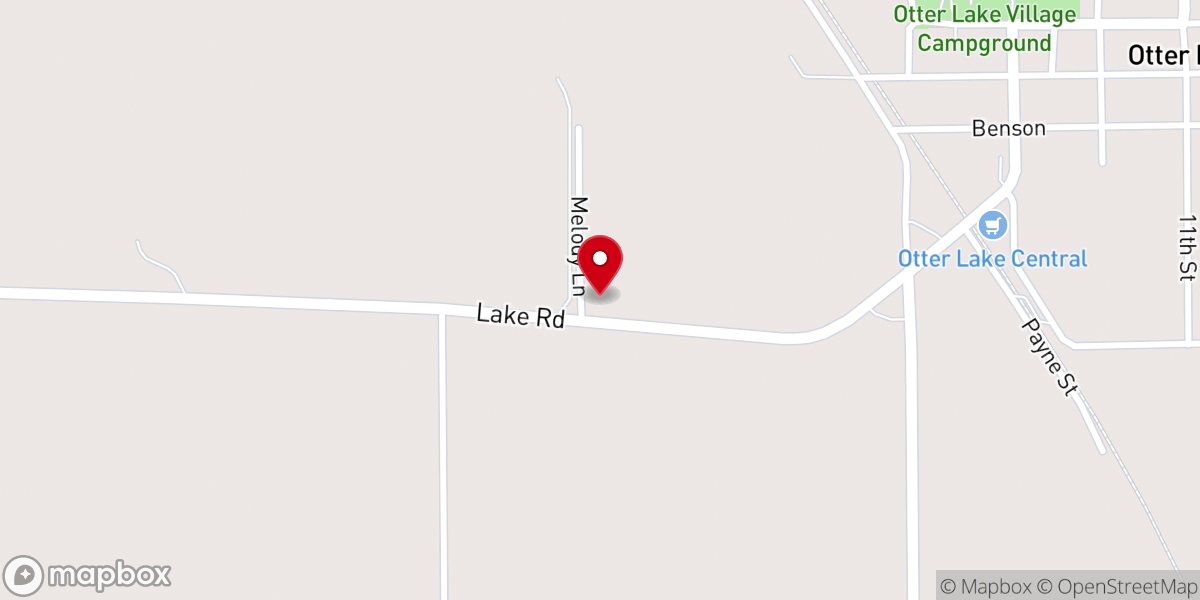 Map showing location of Otter Lake Church of the Nazarene