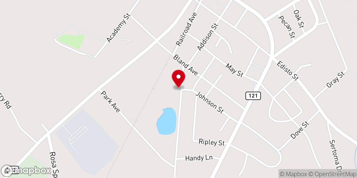 Map showing location of Bethel CME Church