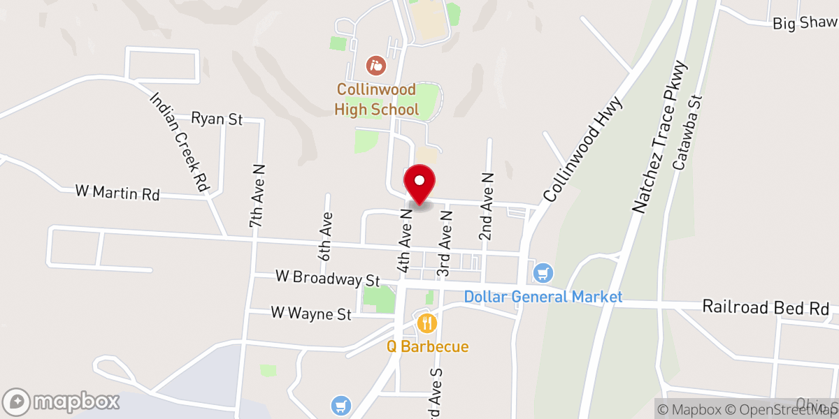 Map showing location of Grace Baptist Church