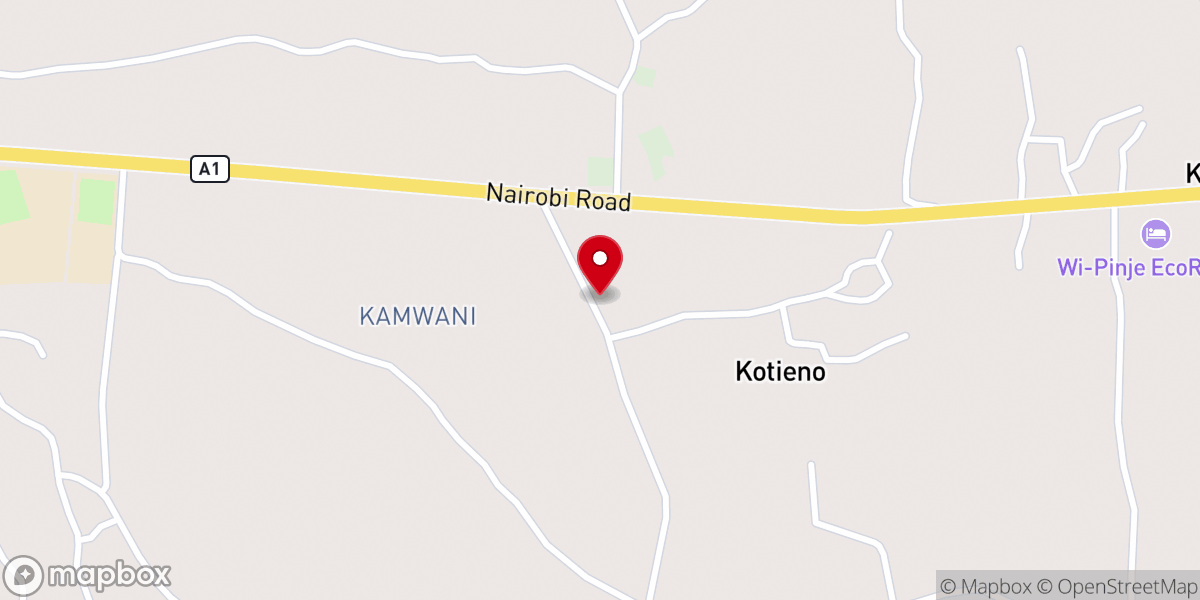 Map showing location of All Saints Ogwedhi A.C.K. Church
