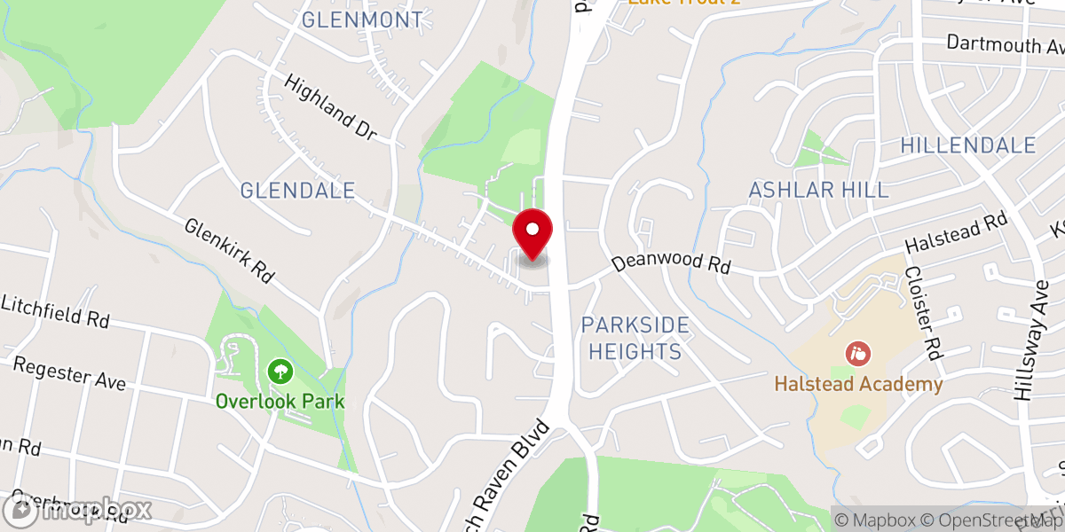 Map showing location of Loch Raven United Methodist Church