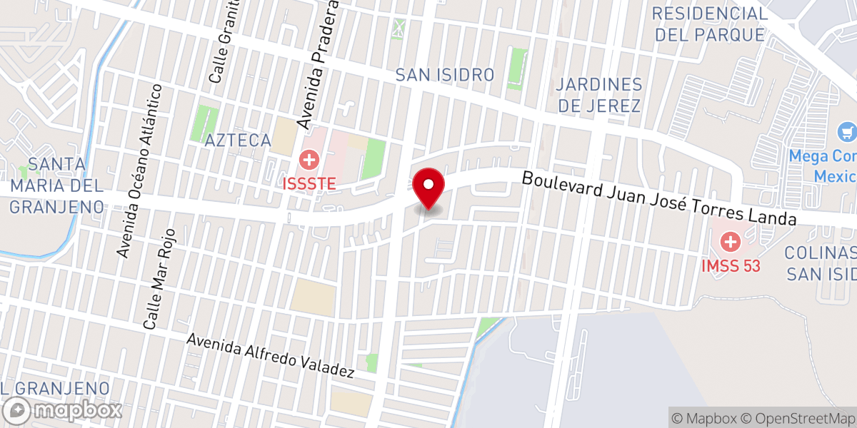 Map showing location of Iglesia Bautista Estrella de Belén de León