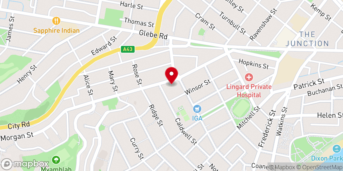 Map showing location of Merewether Baptist Church