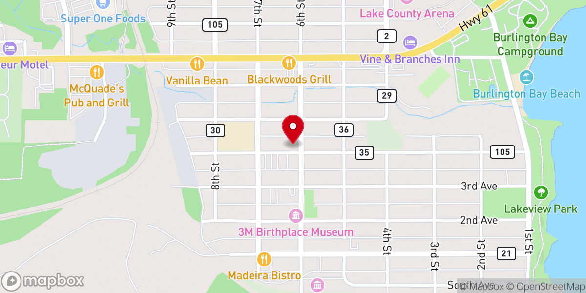 Map showing location of Bethlehem Lutheran Church