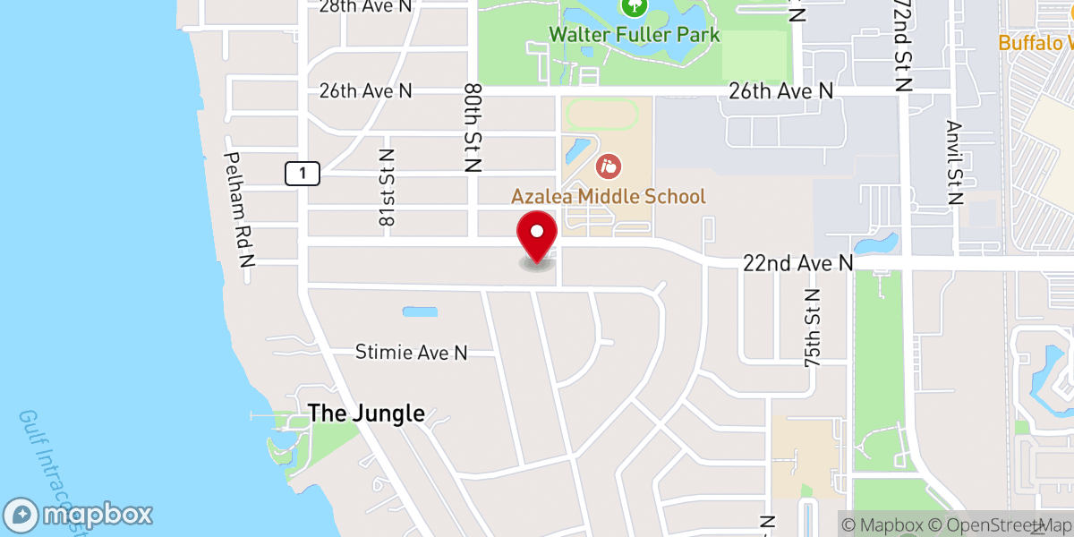 Map showing location of Azalea Baptist Church