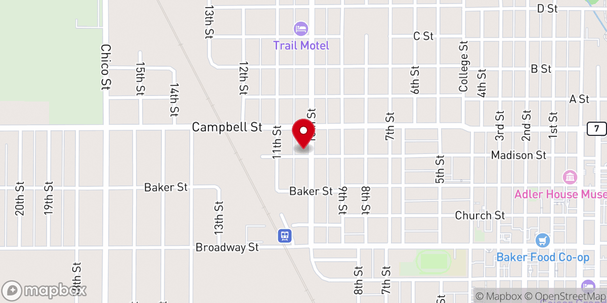 Map showing location of Blue Mountain Baptist Church