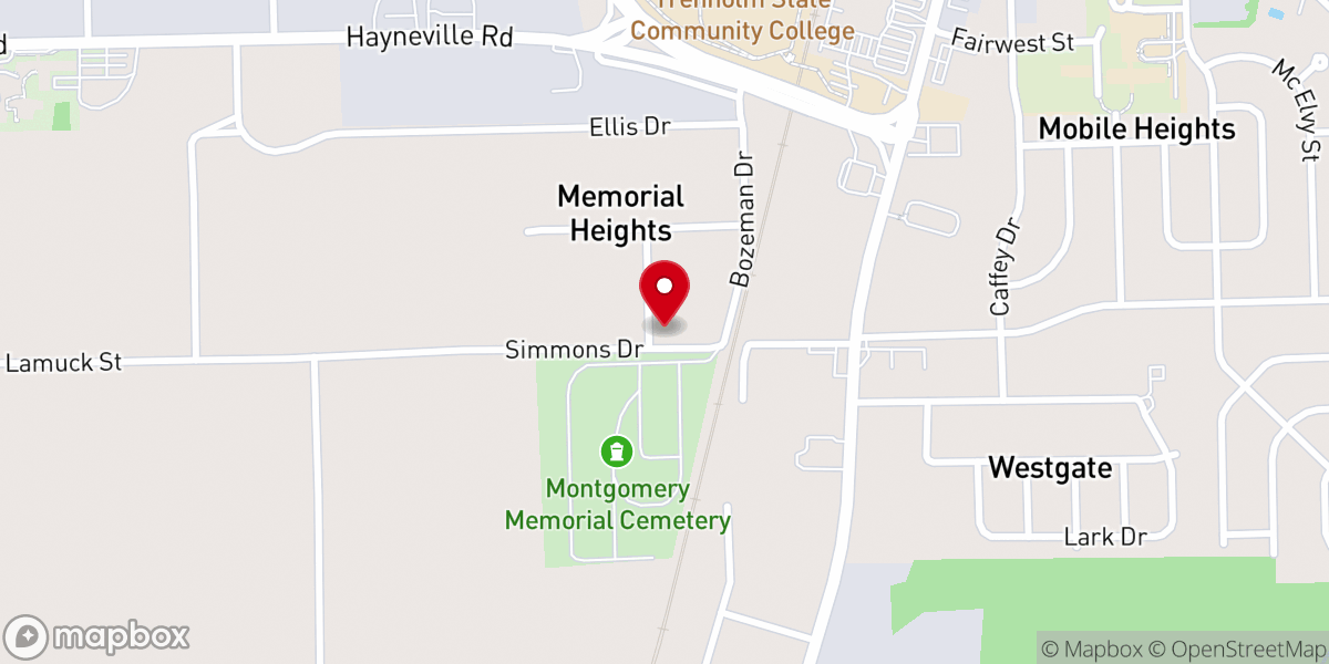 Map showing location of New Providence Baptist Church