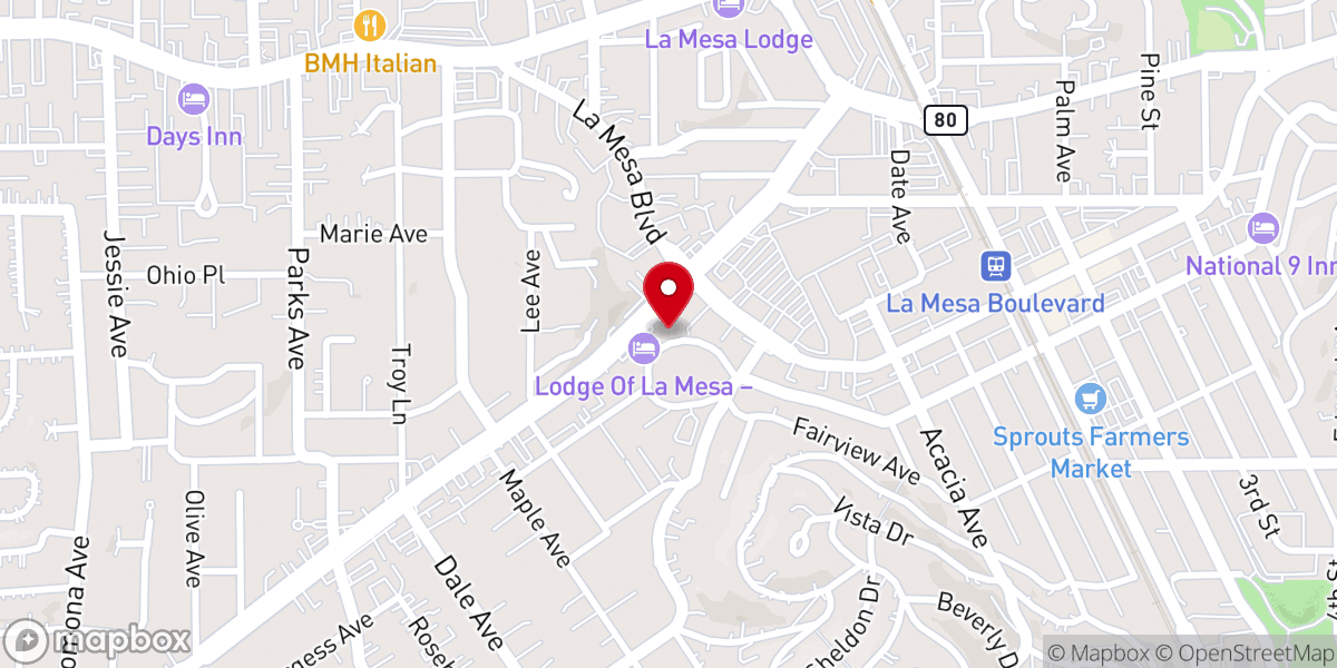 Map showing location of Om Community Center for Spiritual Living