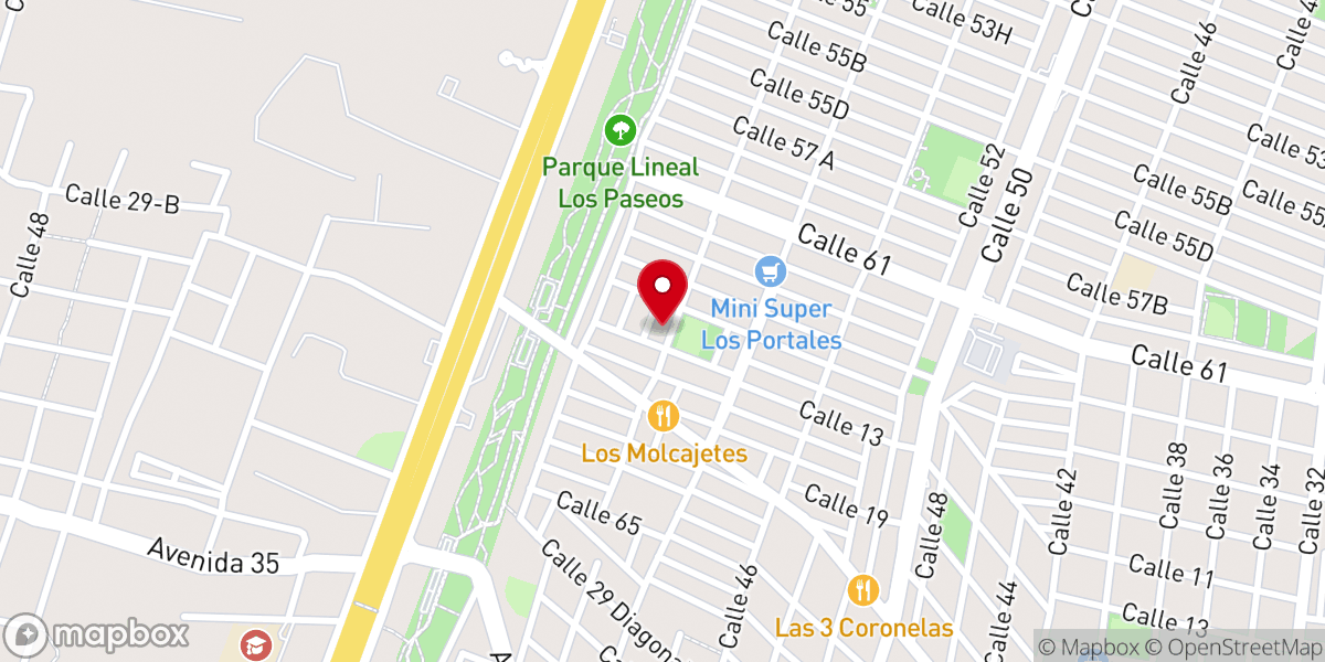 Map showing location of Parroquia María Reina de los Ángeles
