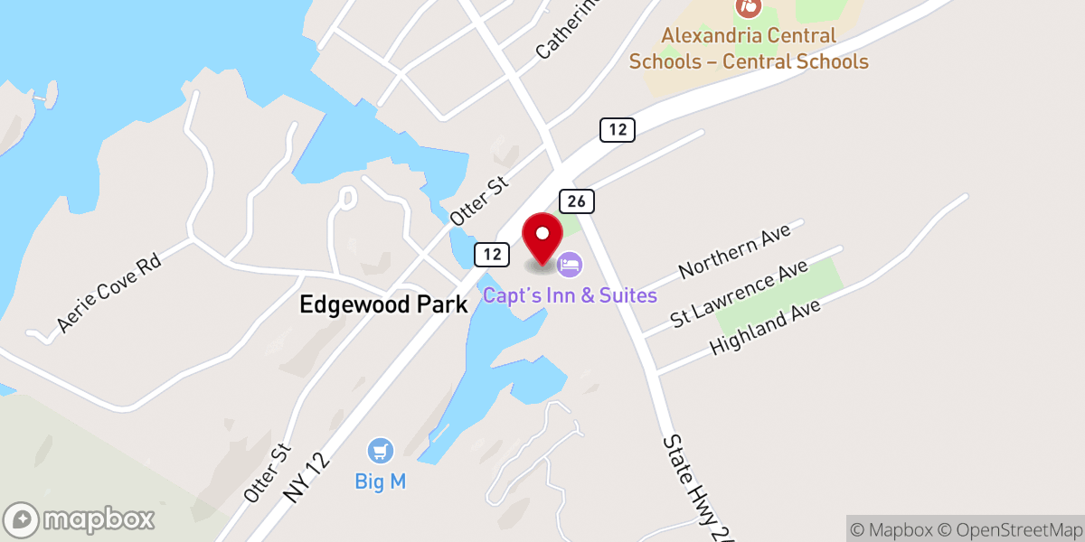 Map showing location of St. Cyril Catholic Church, Alexandria Bay, NY