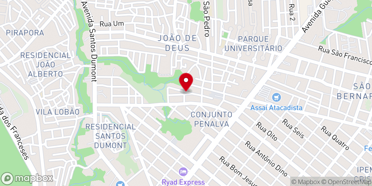 Map showing location of Igreja Batista Aliança