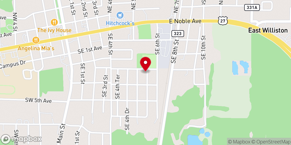 Map showing location of Iglesia Casa Del Alfarero-Williston