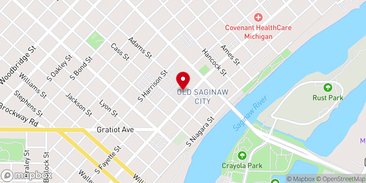Map showing location of Michigan Avenue Baptist Church