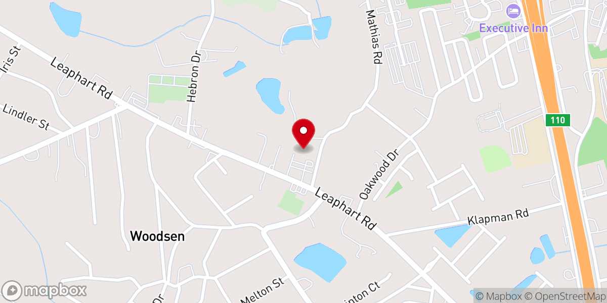 Map showing location of Westwood Church