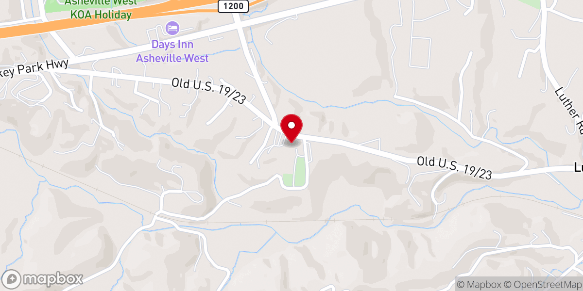 Map showing location of Ridgeway Baptist Church