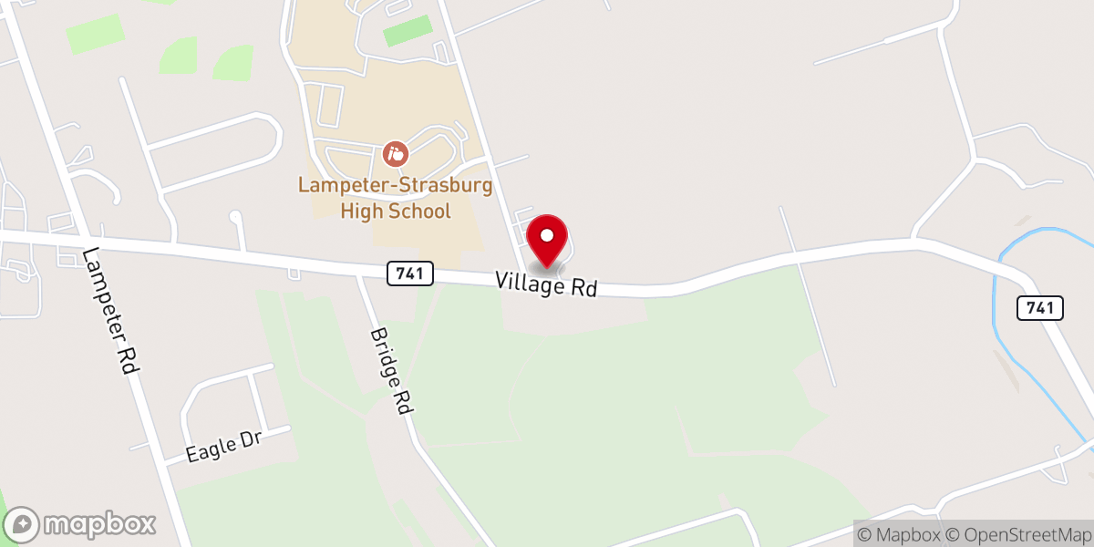Map showing location of Lampeter United Methodist Church