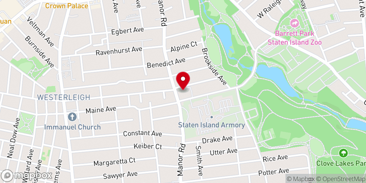 Map showing location of Hebrew School at Congregation B’nai Jeshurun