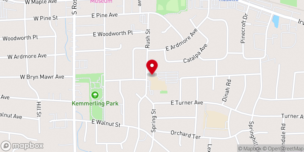 Map showing location of Trinity Lutheran Church