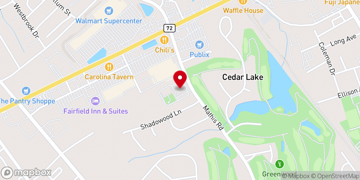 Map showing location of Our Lady of Lourdes Catholic Church