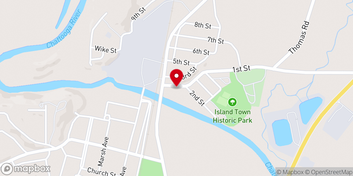 Map showing location of Trion Church of Christ