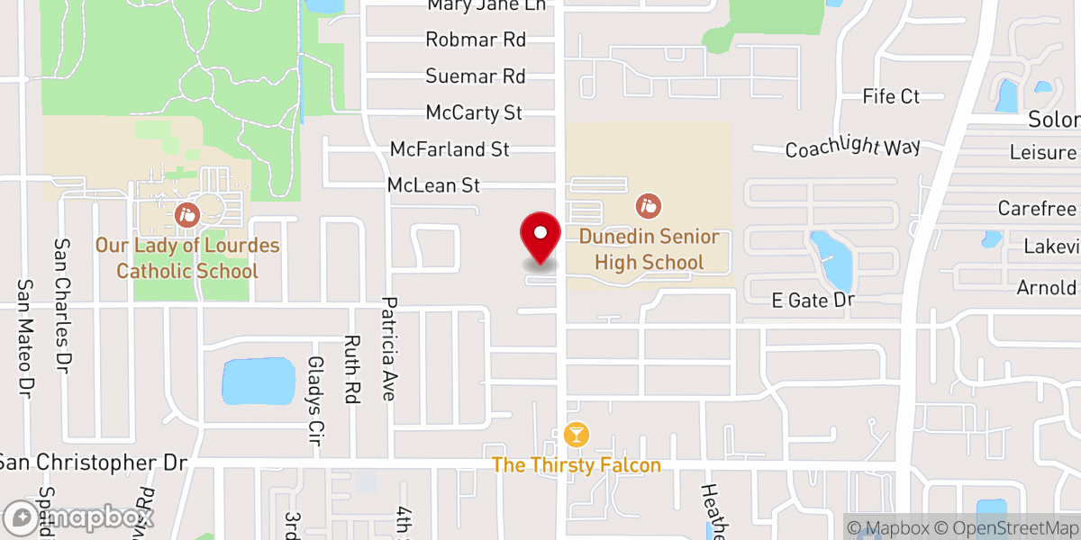 Map showing location of Faith Lutheran Church