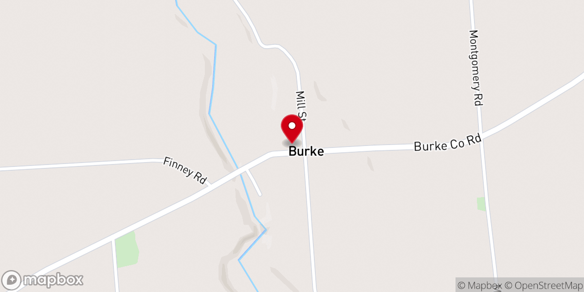 Map showing location of Burke Methodist Church