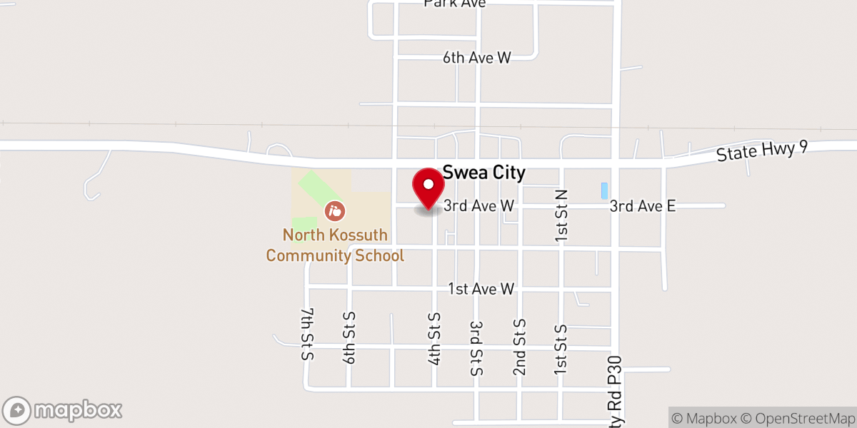Map showing location of First Baptist Church