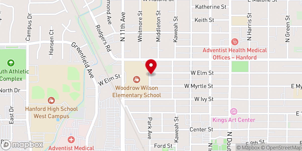 Map showing location of First Pentecostal Church