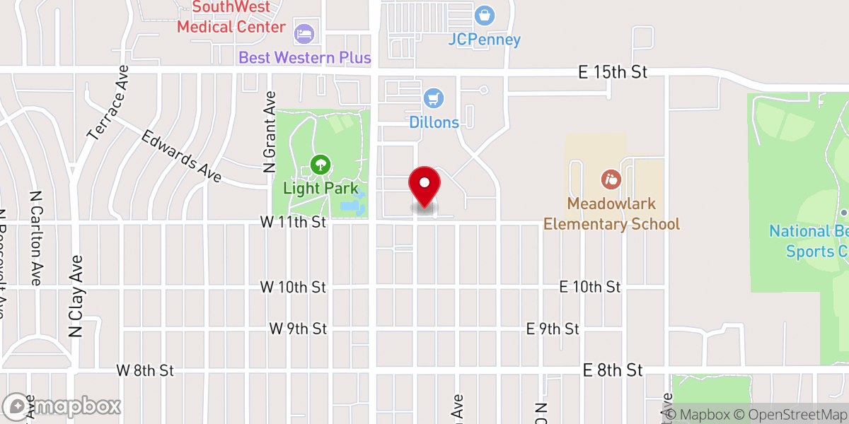 Map showing location of Catholic Charities of Southwest Kansas, Liberal