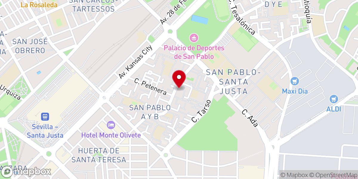 Map showing location of Parroquia Nuestra Señora del Pilar