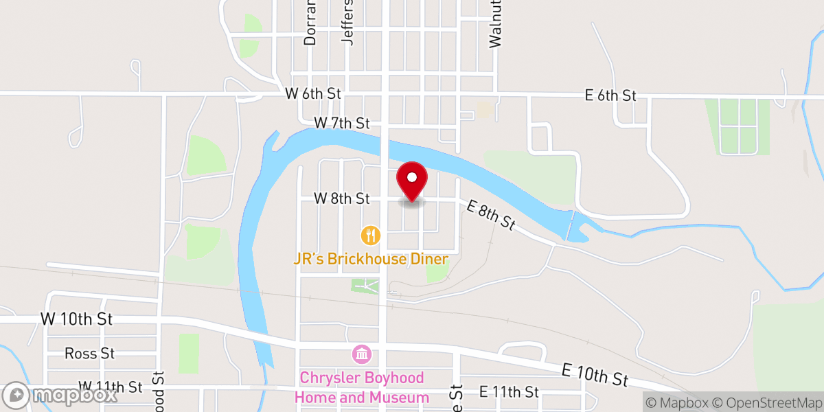 Map showing location of Christ Lutheran Church